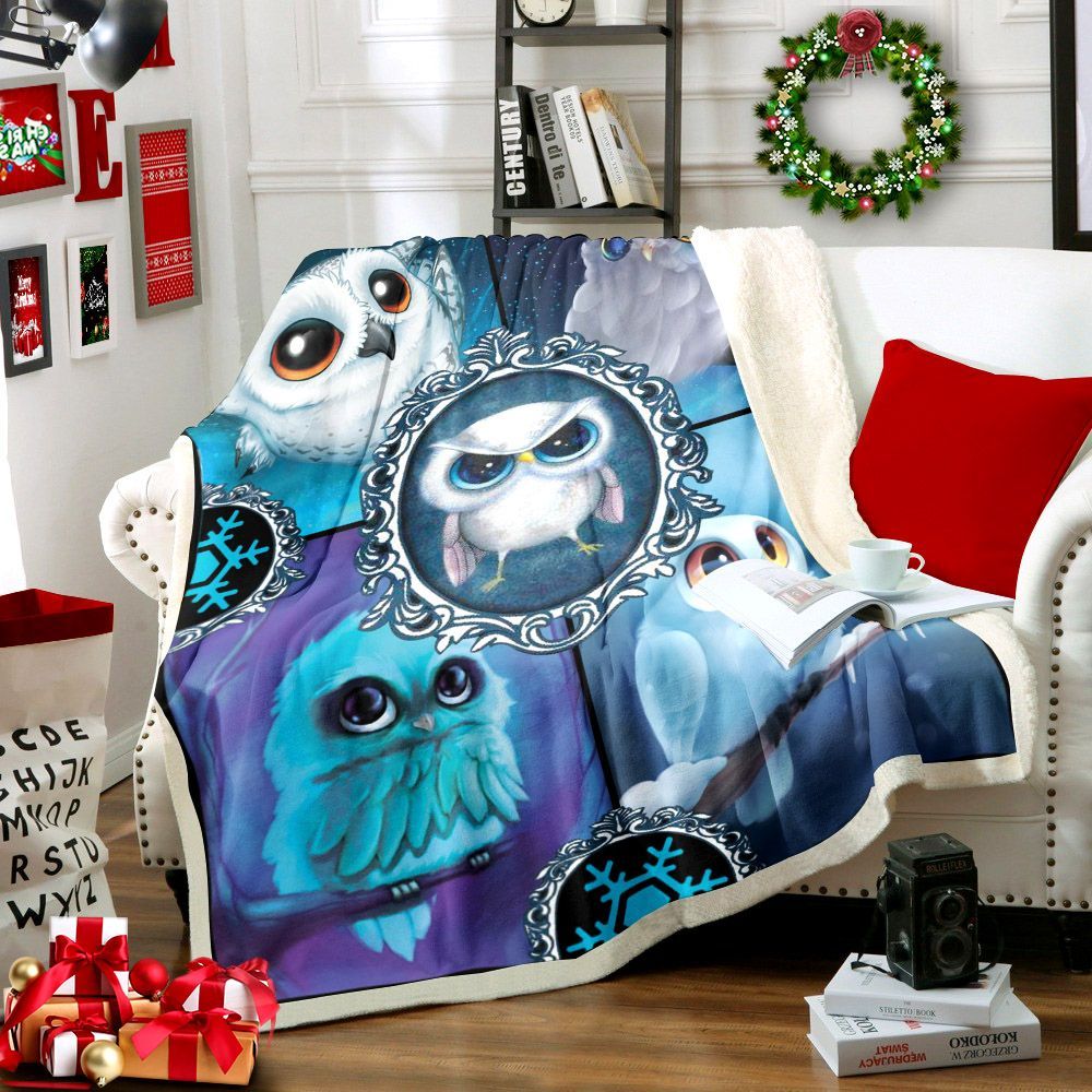 Cute Owl Sherpa Fleece Blanket