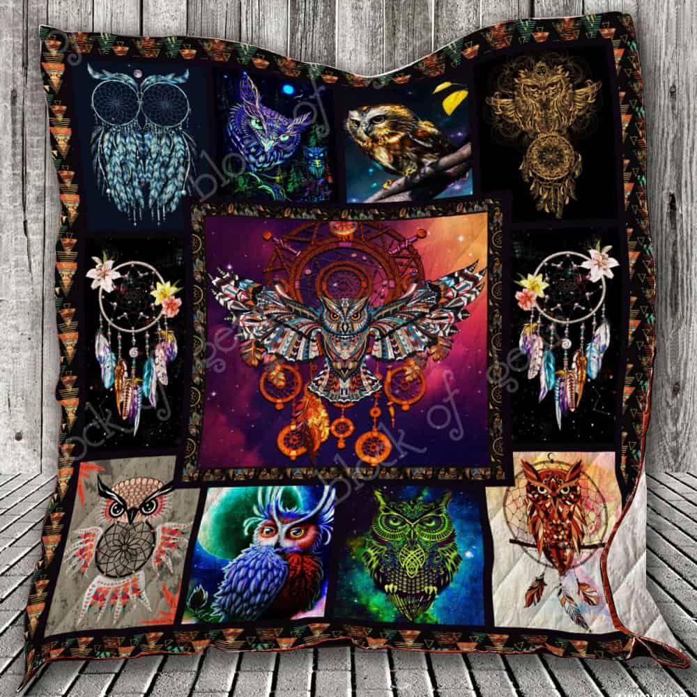 Cute Owl With Dreamcatcher CL19100234MDQ Quilt Blanket