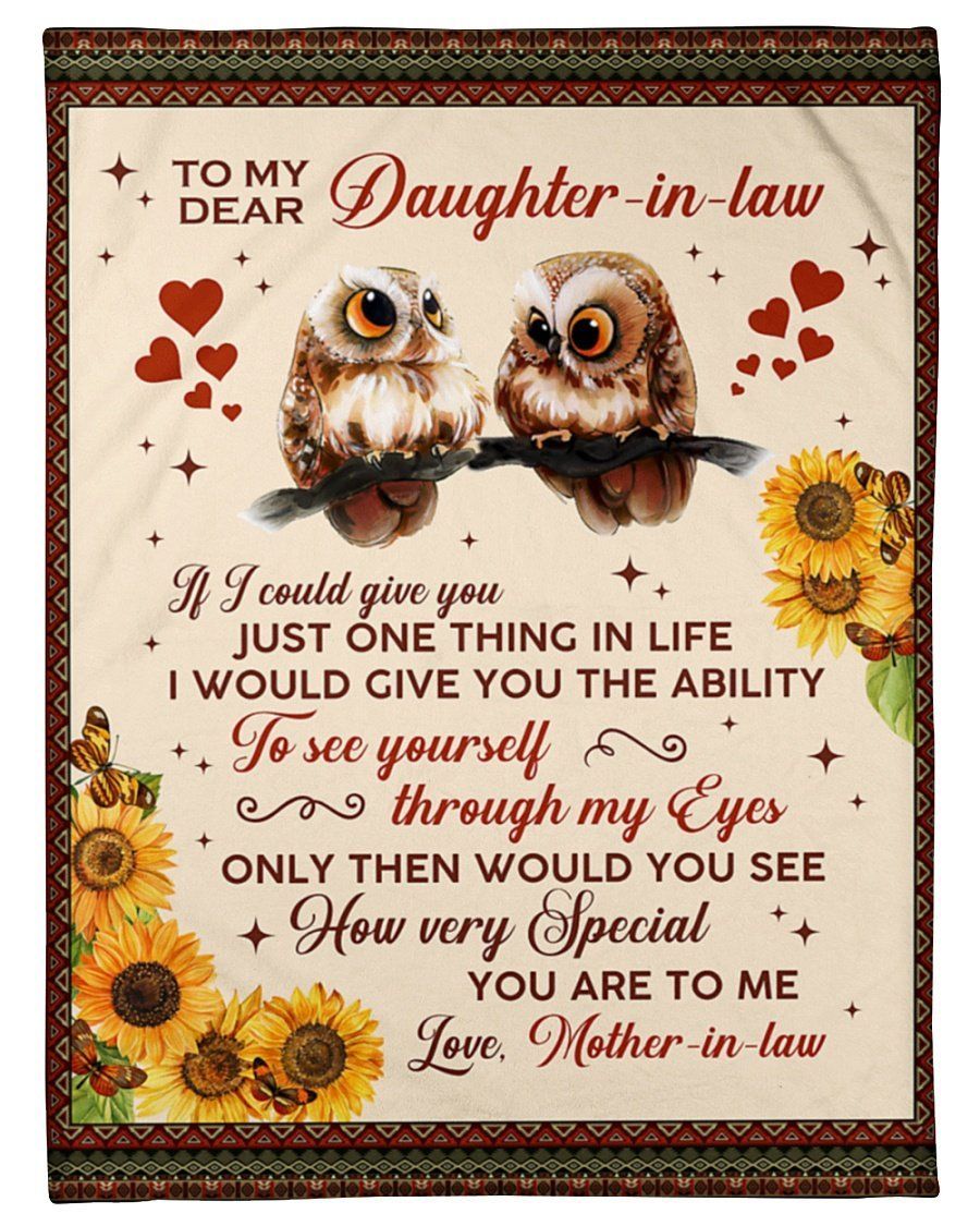Cute Owls How Very Special You’re To Me To Daughter In Law Fleece Blanket Fleece Blanket