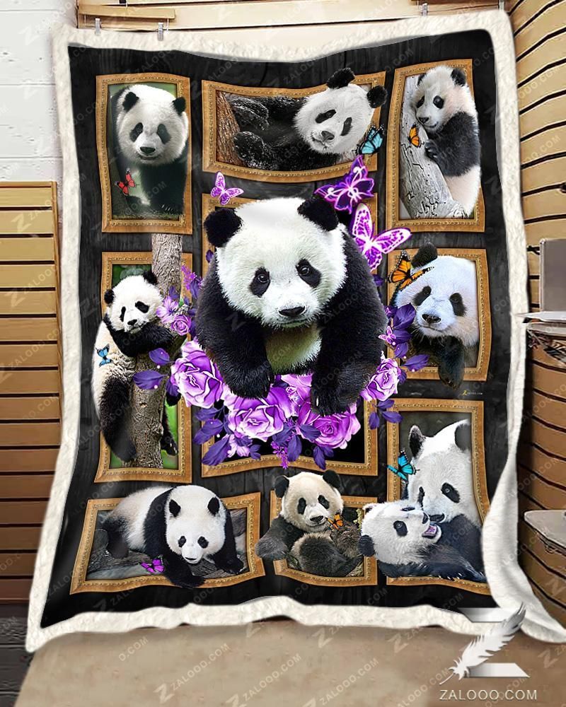 Cute Panda Bears Sherpa Fleece Blanket