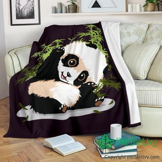 Cute Panda Sherpa Fleece Blanket
