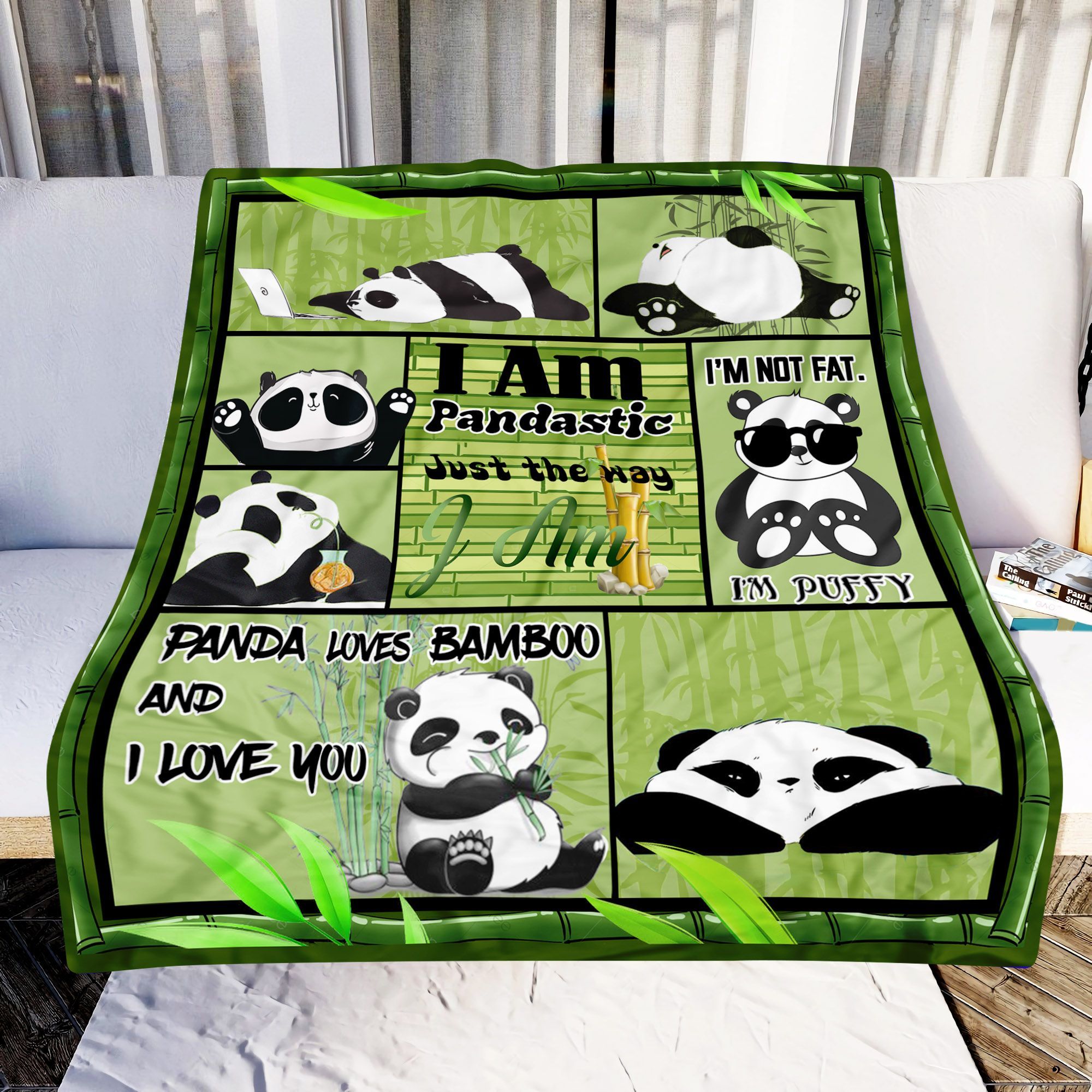 Cute Panda Sherpa Fleece Blanket