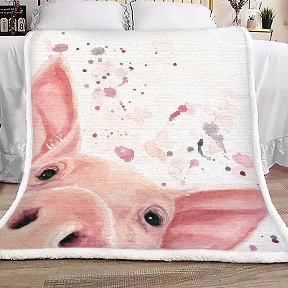 Cute Pig Sherpa Fleece Blanket