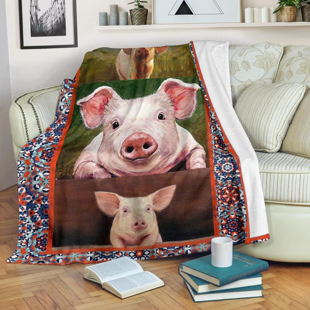 Cute Pig Sherpa Fleece Blanket