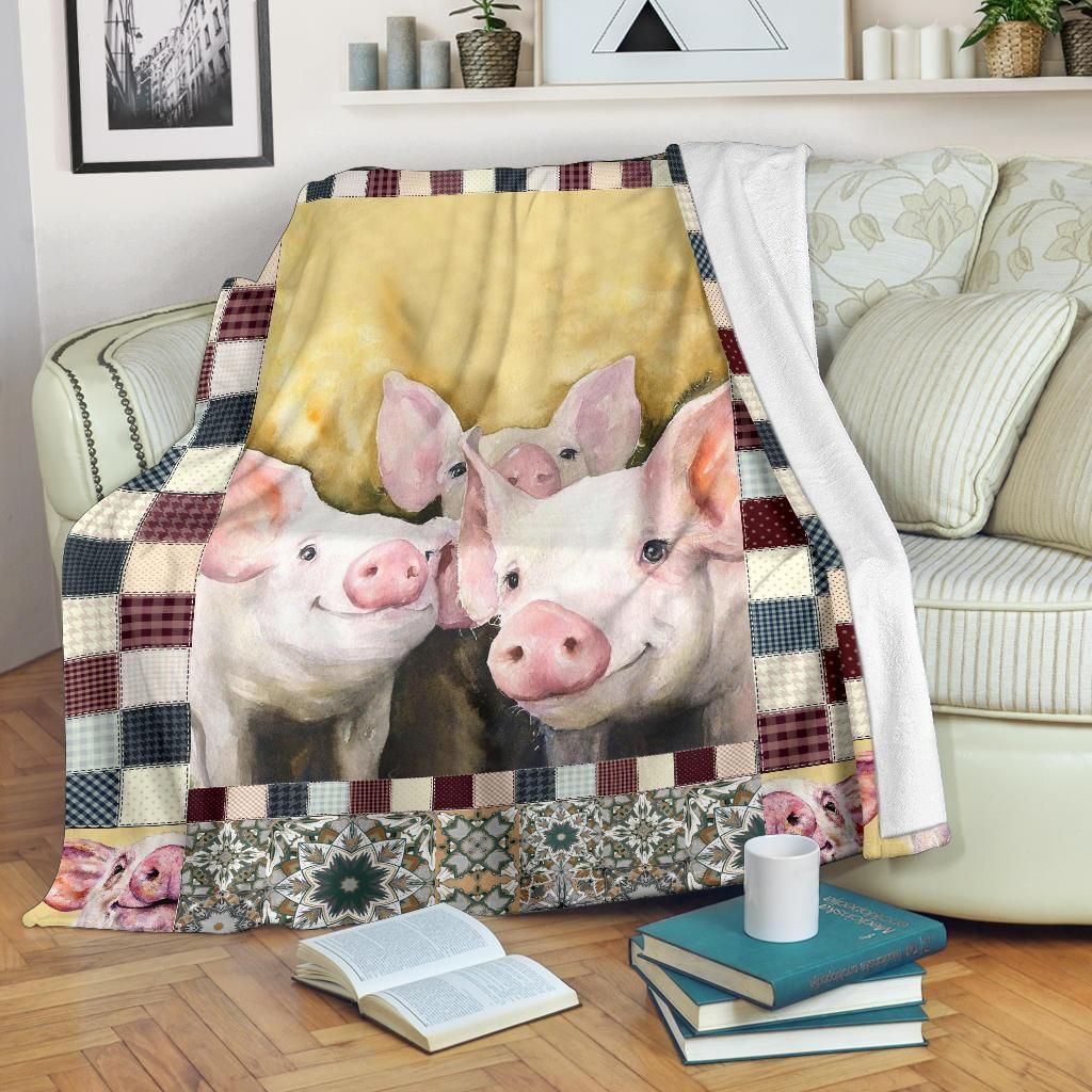 Cute Pig Sherpa Fleece Blanket