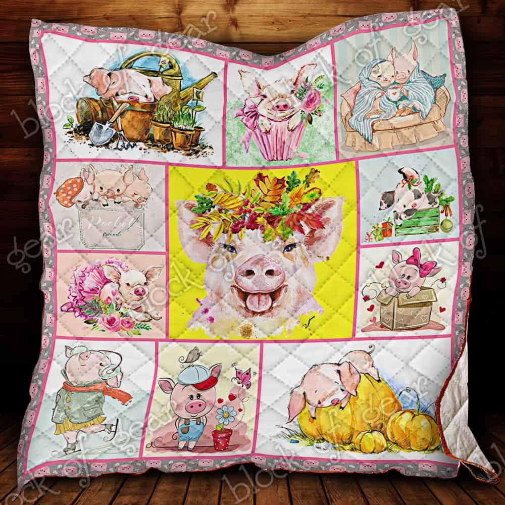 Cute Pig CL19100236MDQ Quilt Blanket