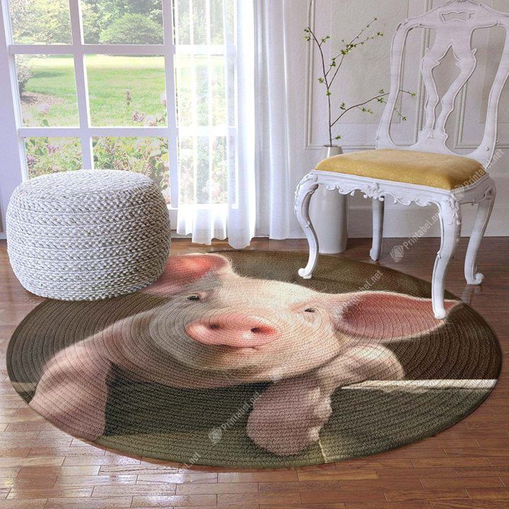Cute Pig Round Carpet