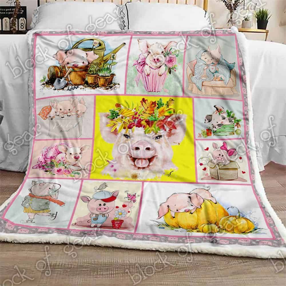 Cute Pig Fleece Blanket