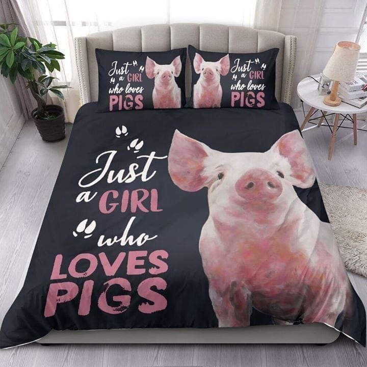 Cute Pig Just Girl Who Loves Pigs Bedding Set