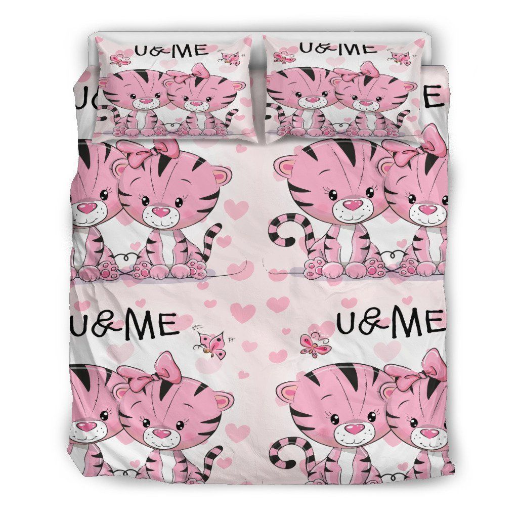 Cute Pink Tiger Up And Me Bedding Set