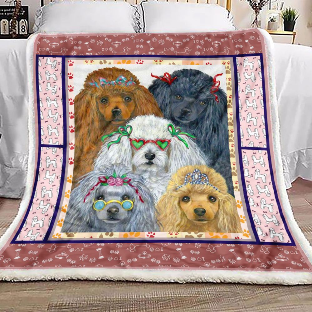 Cute Poodles Fleece Blanket