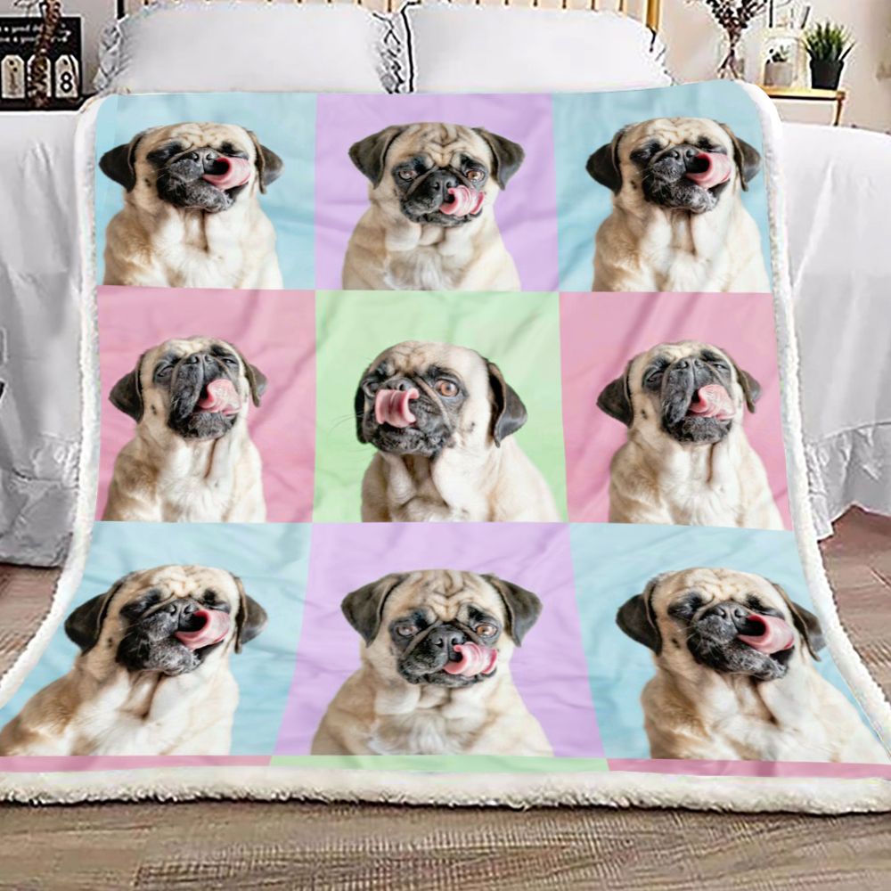 Cute Pug Fleece Blanket