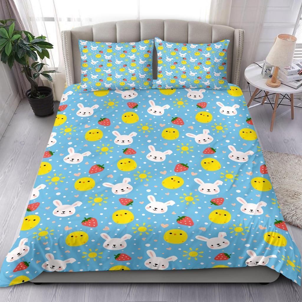 Cute Rabbit Chicken Pattern Bedding Set