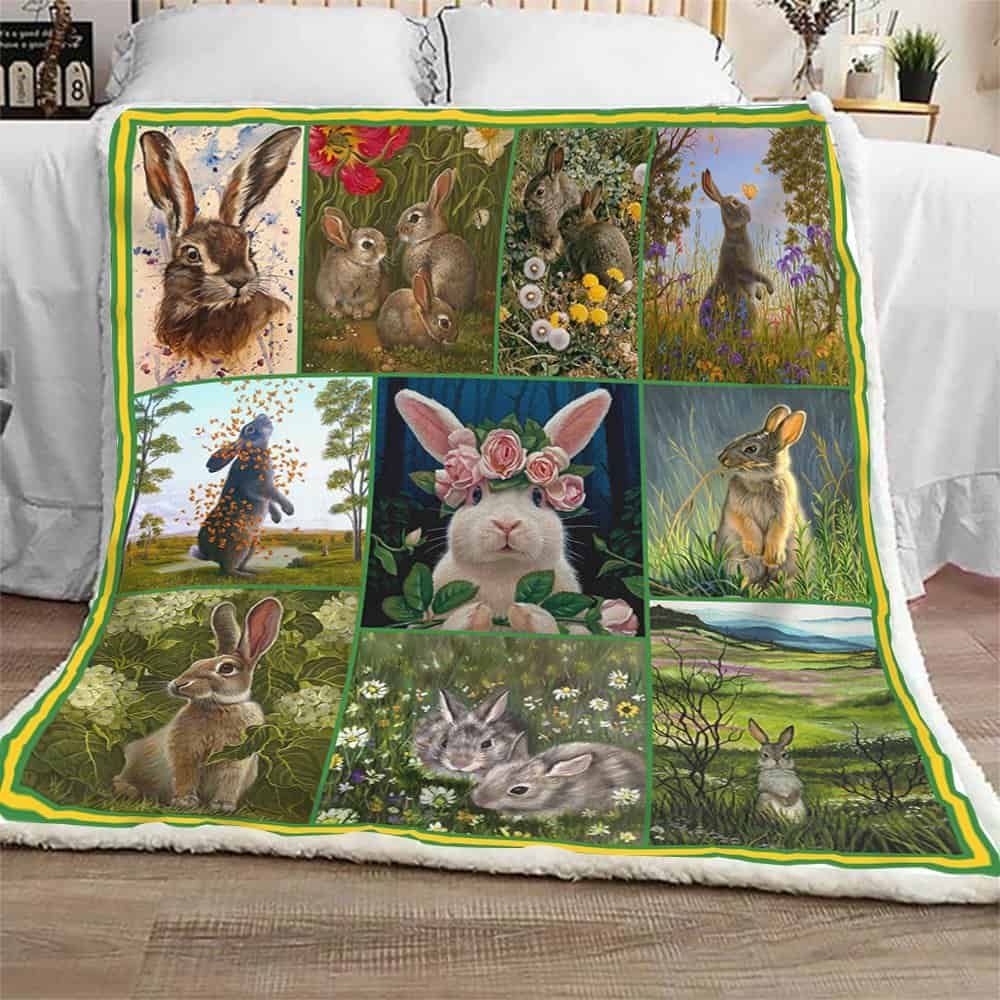 Cute Rabbit Fleece Blanket