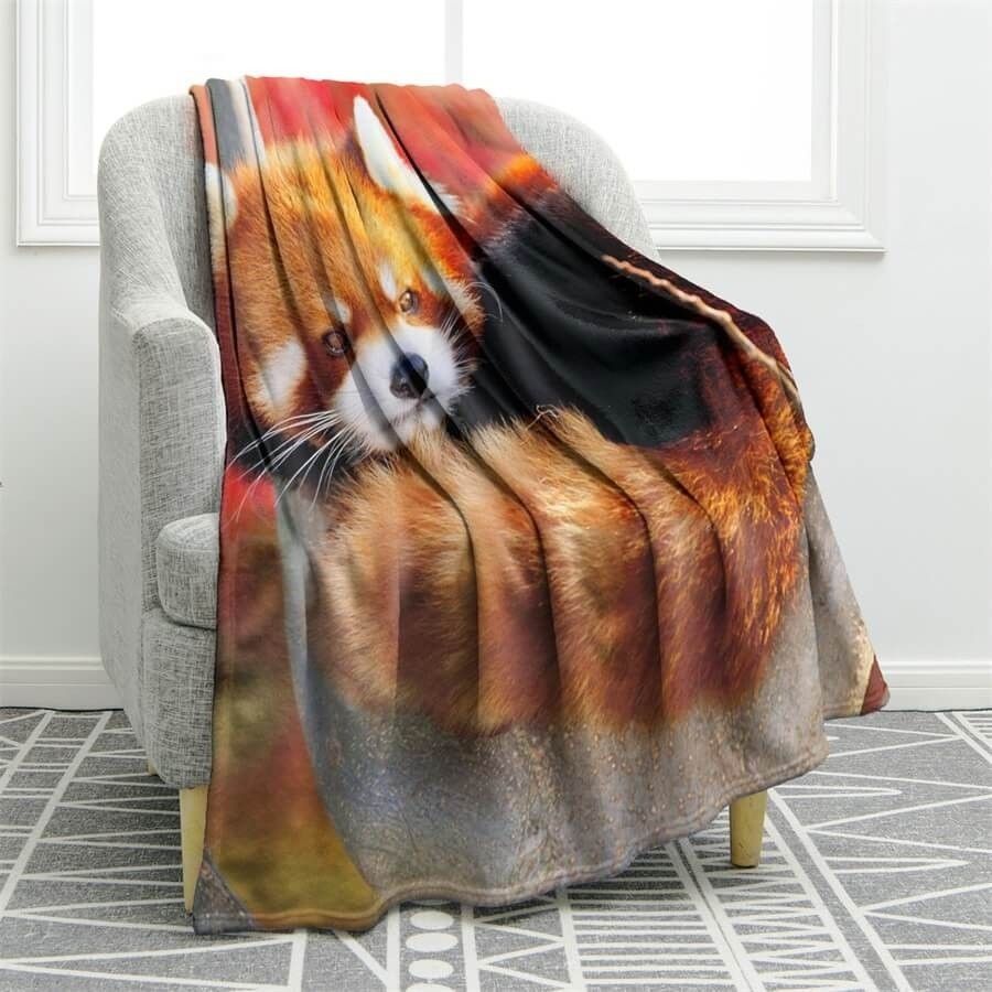 Cute Red Panda Sherpa Fleece Blanket