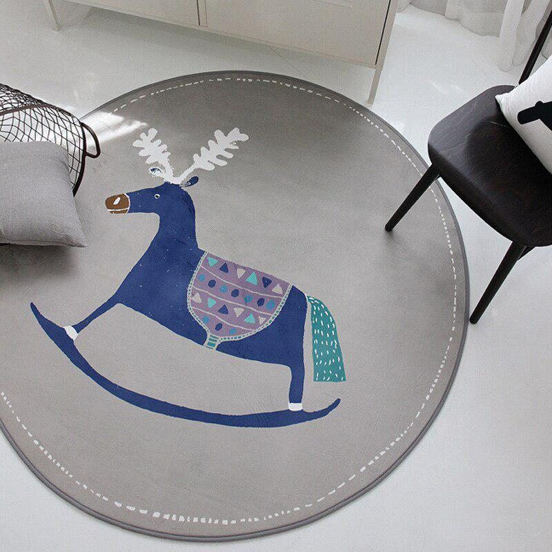Cute Reindeer Toy Round Carpet