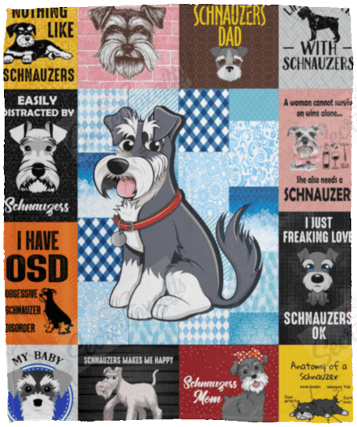 Cute Schnauzers Fleece Blanket