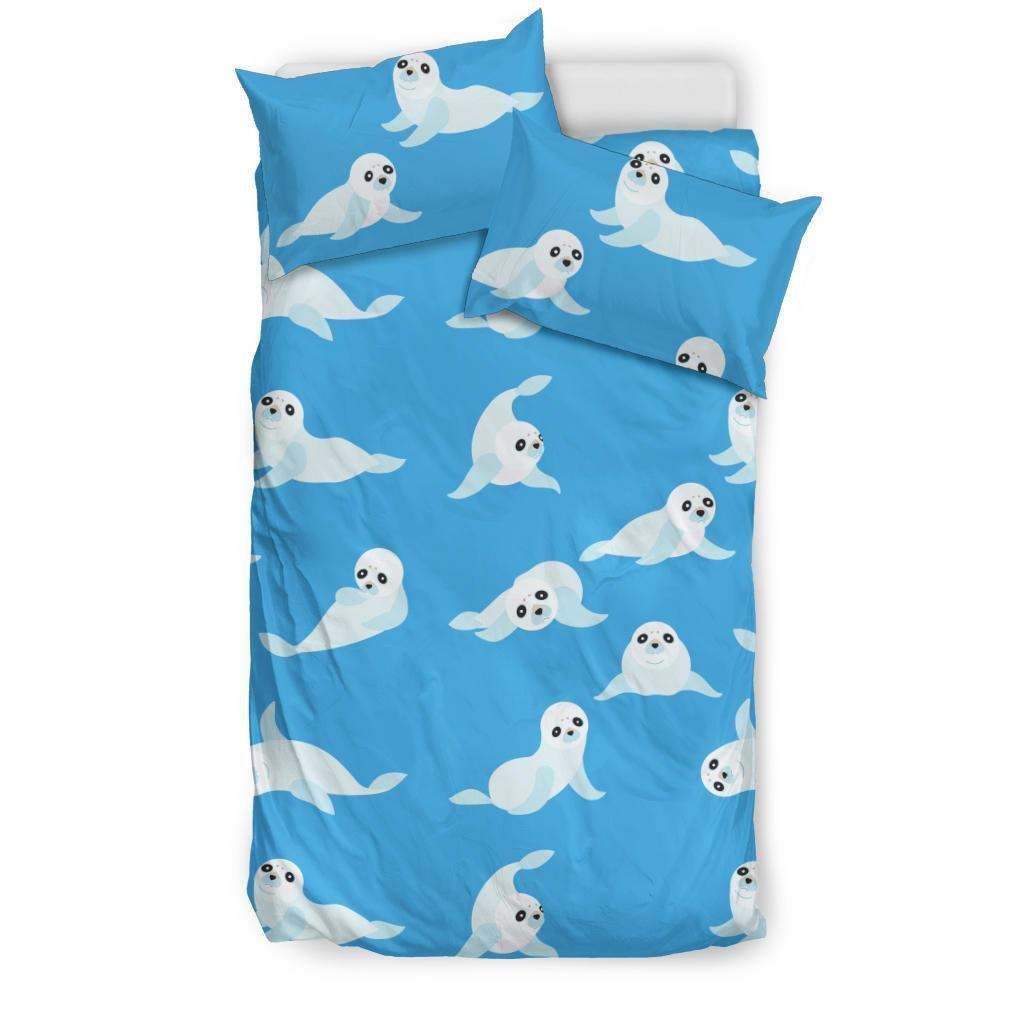 Cute Sea Lion Seal Background Bedding Set