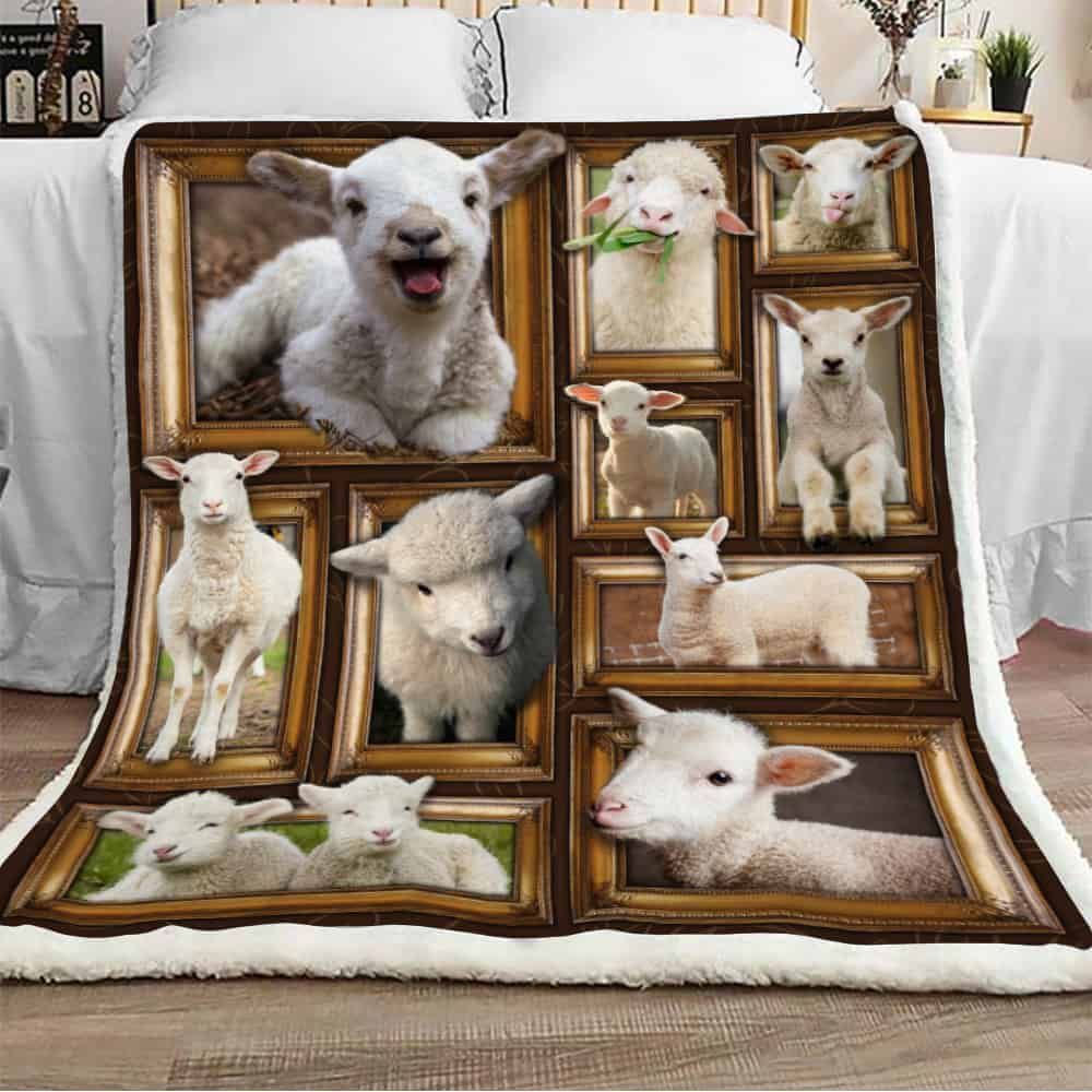 Cute Sheep Sherpa Fleece Blanket
