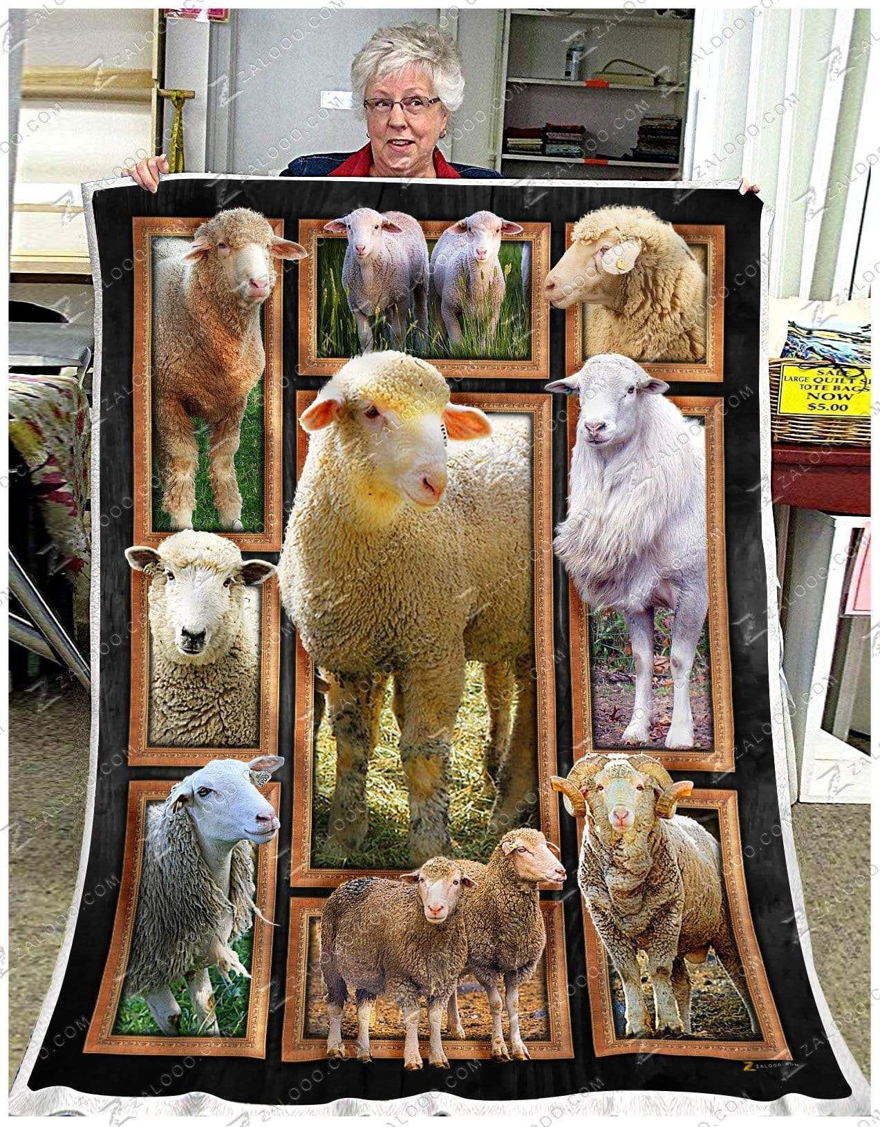 Cute Sheeps Sherpa Fleece Blanket