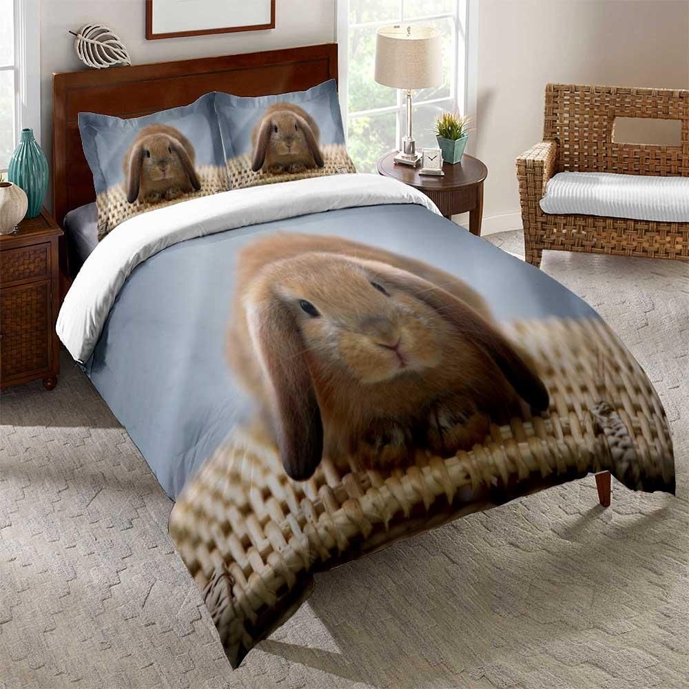 Cute Shy Bunny  Printed Bedding Set