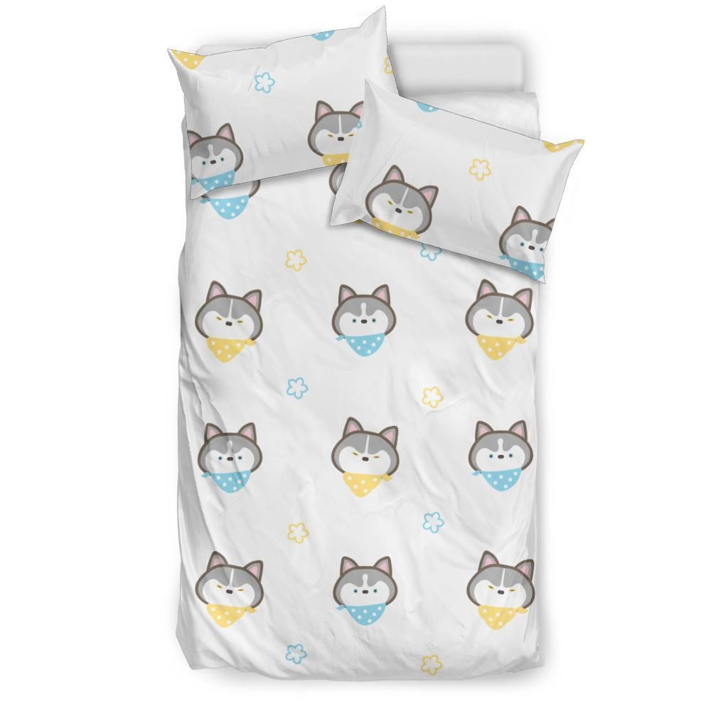 Cute Siberian Husky Bedding Set