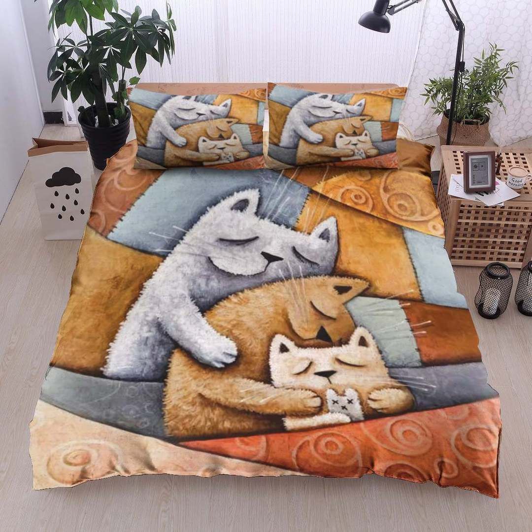Cute Sleepy Cat Bedding Set