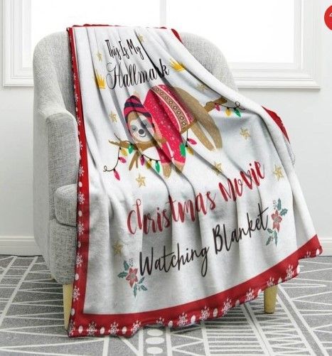 Cute Sloth Christmas Sherpa Fleece Blanket