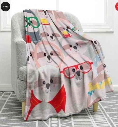 Cute Sloth Sherpa Fleece Blanket
