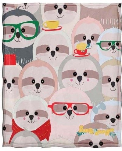 Cute Sloth Sherpa Fleece Blanket
