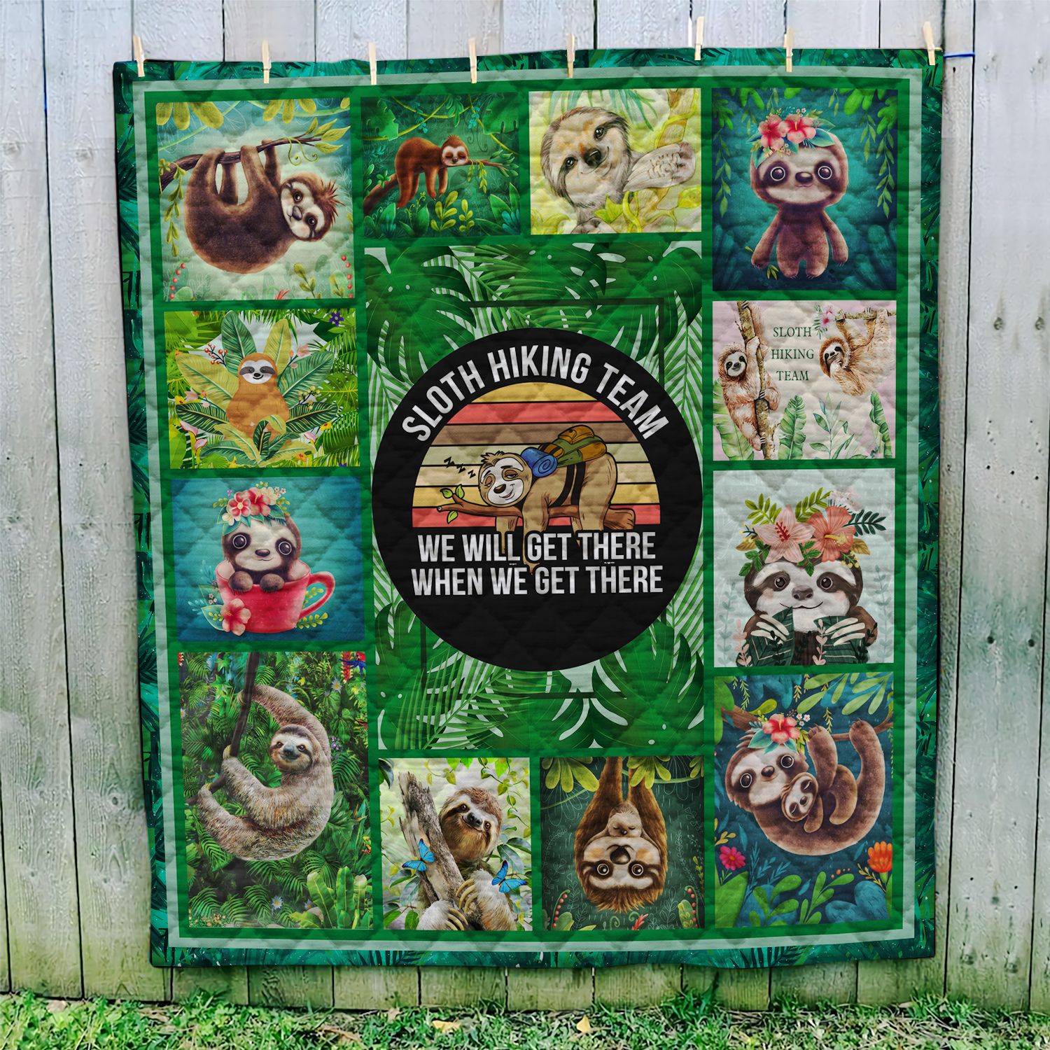 Cute Sloth Hiking NI2101005YA Quilt Blanket