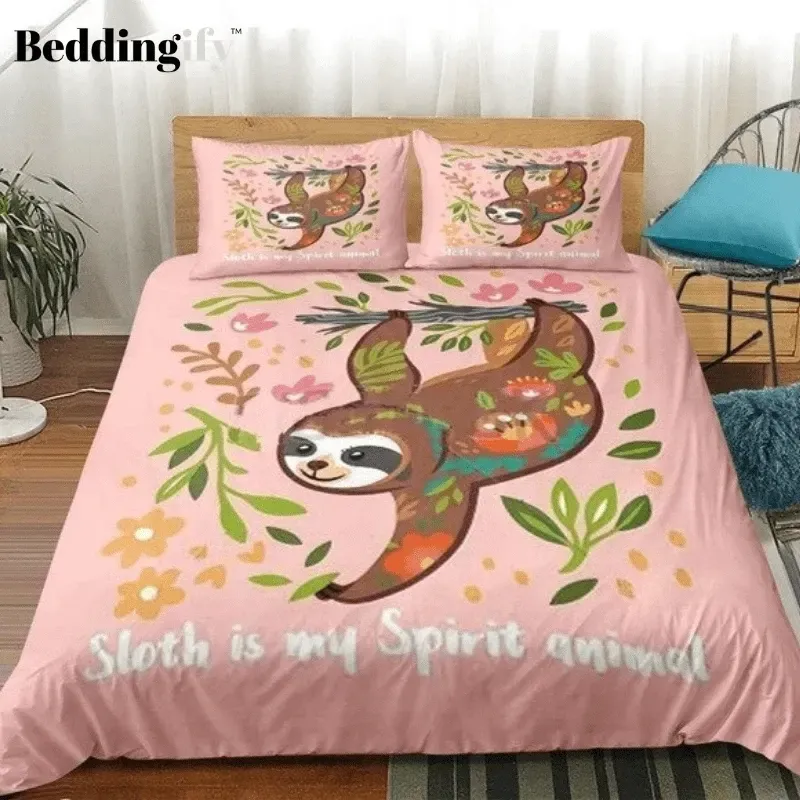 Cute Sloth Pink Gs Cl Bedding Set