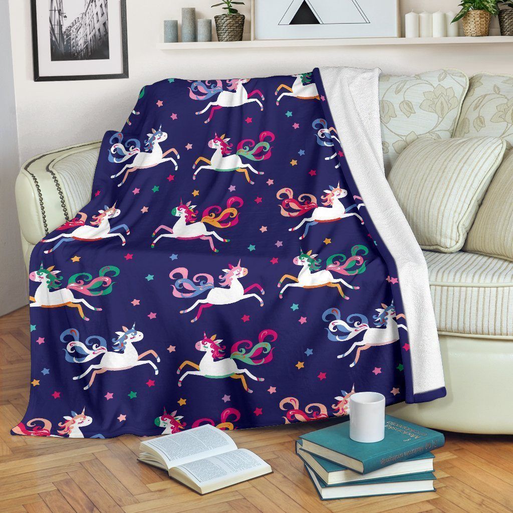 Cute Unicorn Sherpa Fleece Blanket