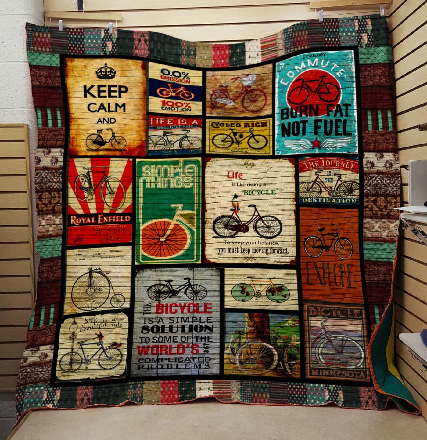 Cycling Burn Fat Not Fuel Quilt Blanket Dhc03011606Dd