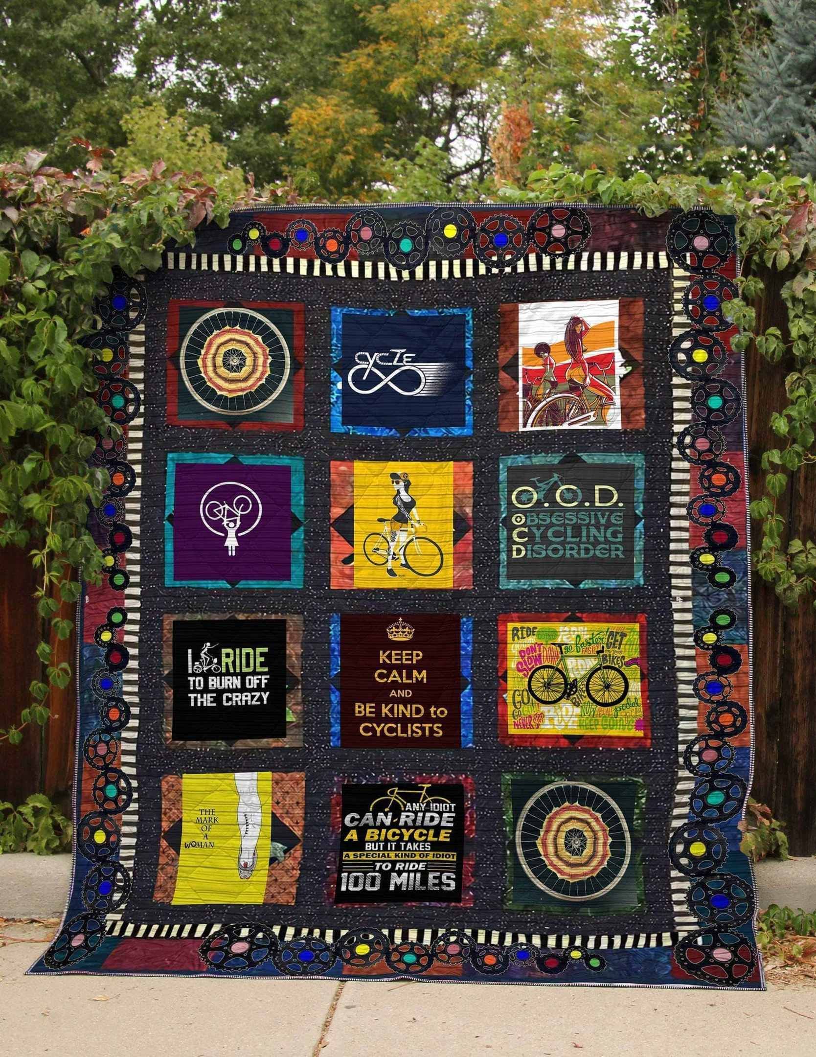 Cycling Burn Off Crazy CLT250612 Quilt Blanket