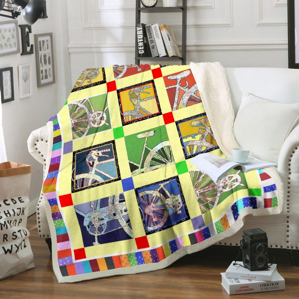 Cycling Sherpa Fleece Blanket