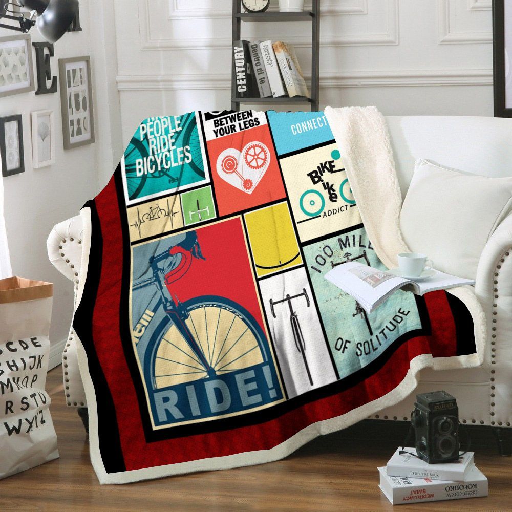 Cycling Sherpa Fleece Blanket