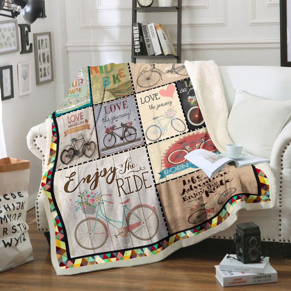 Cycling Sherpa Fleece Blanket