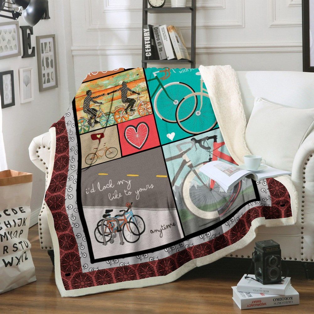 Cycling Sherpa Fleece Blanket