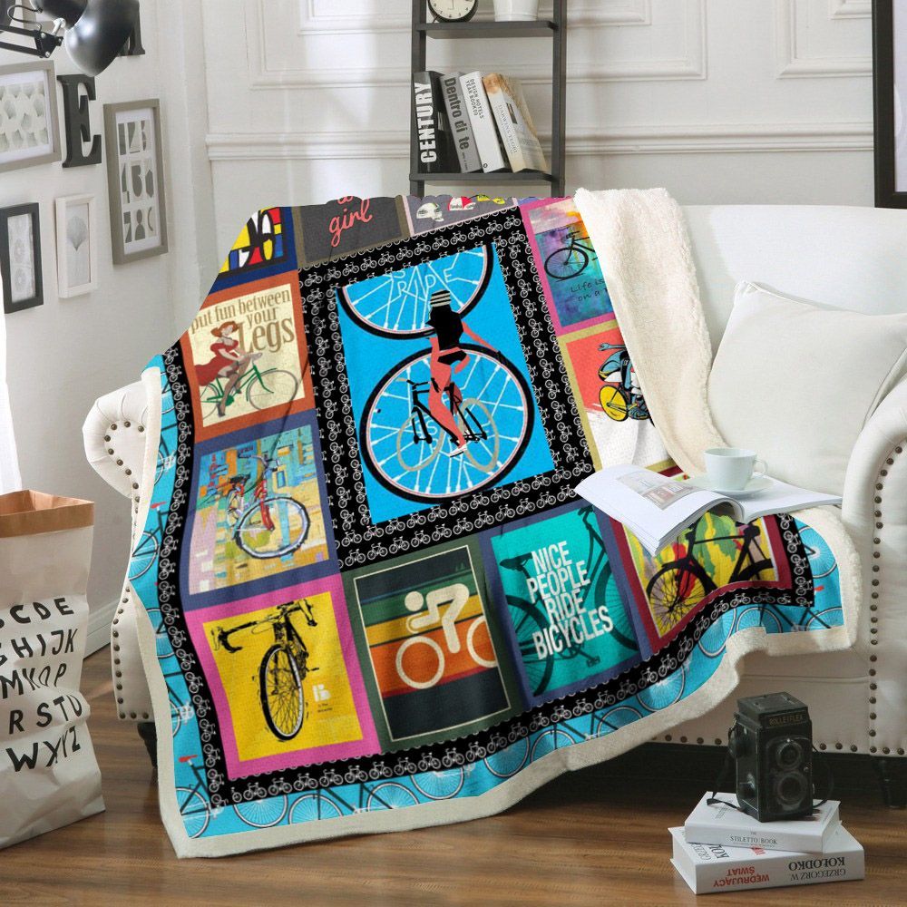 Cycling Sherpa Fleece Blanket