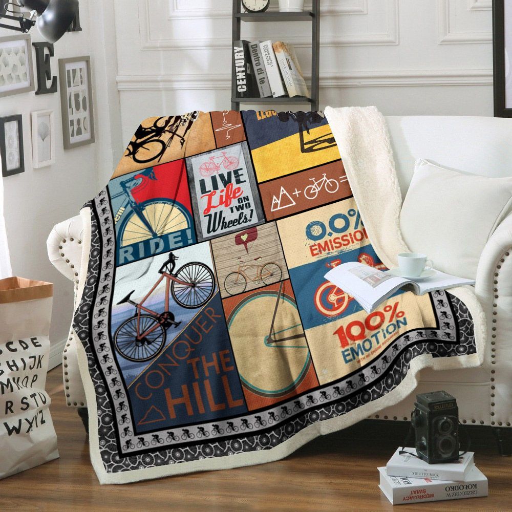 Cycling Sherpa Fleece Blanket