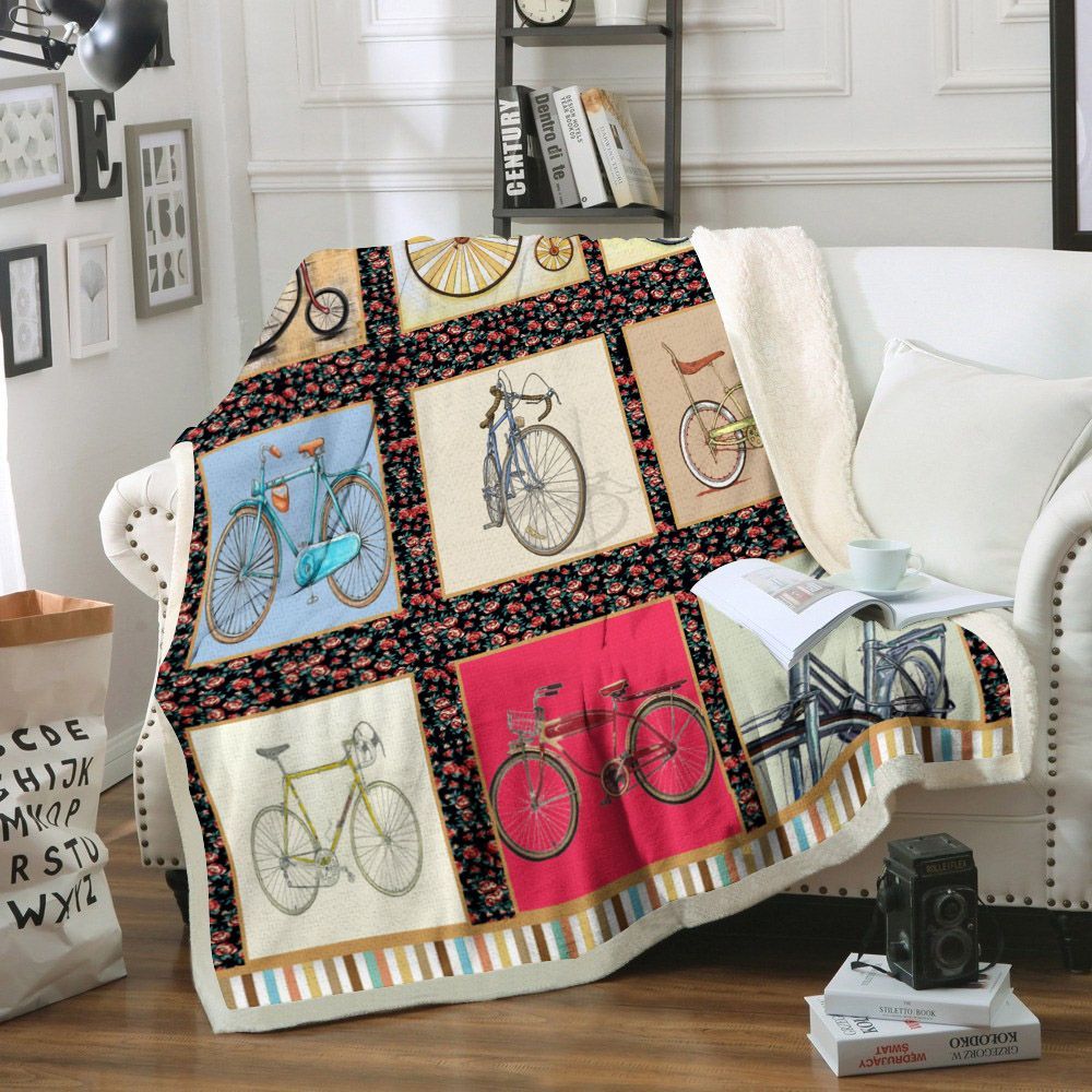 Cycling Sherpa Fleece Blanket