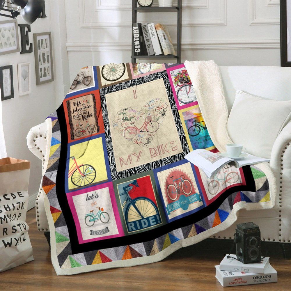 Cycling Sherpa Fleece Blanket