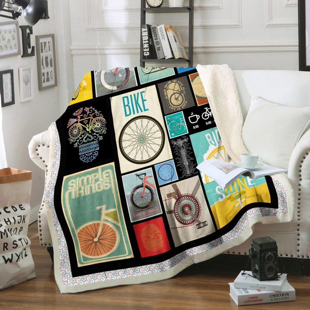 Cycling Sherpa Fleece Blanket