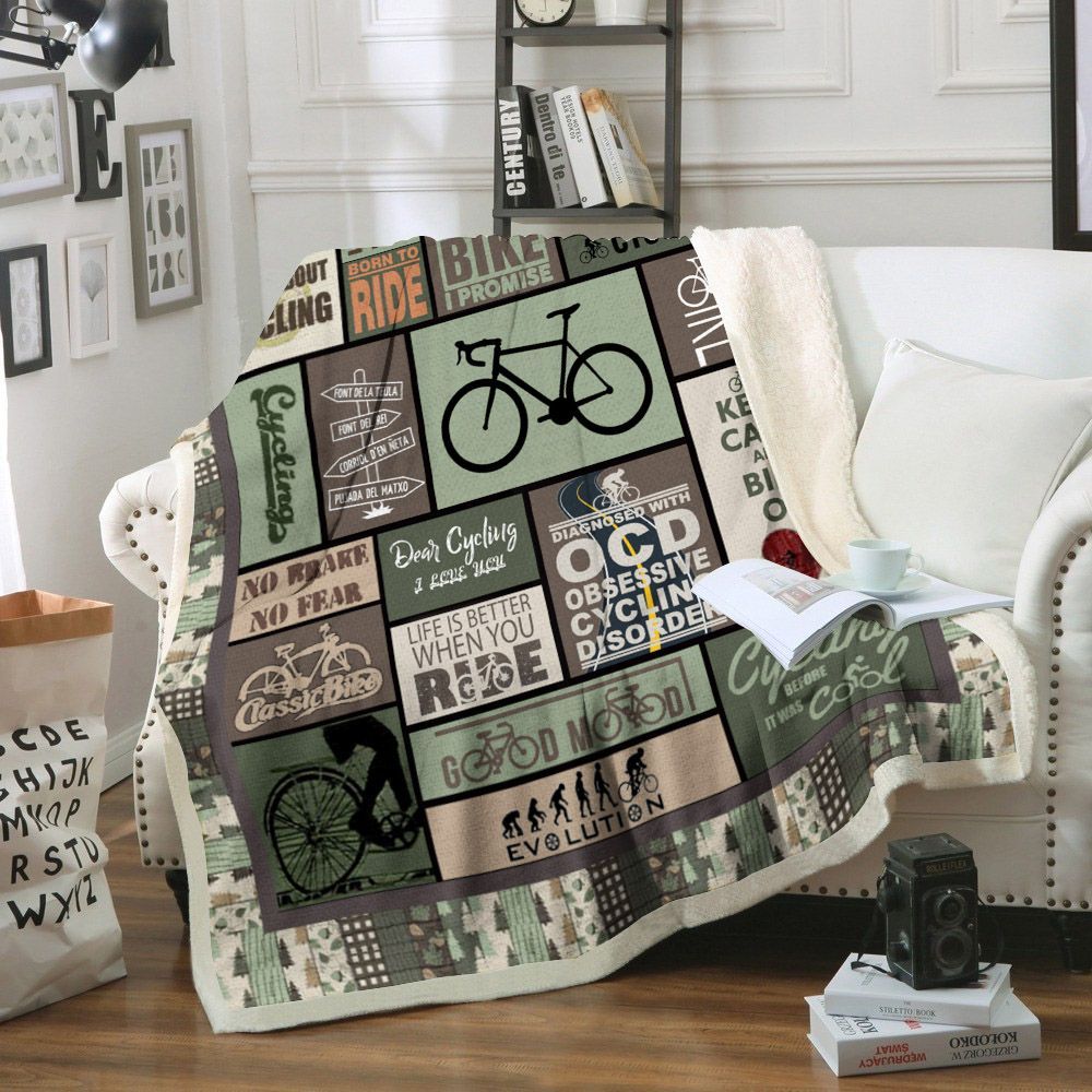 Cycling Sherpa Fleece Blanket