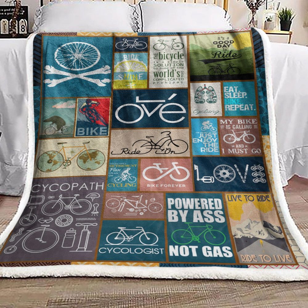 Cycling Sherpa Fleece Blanket