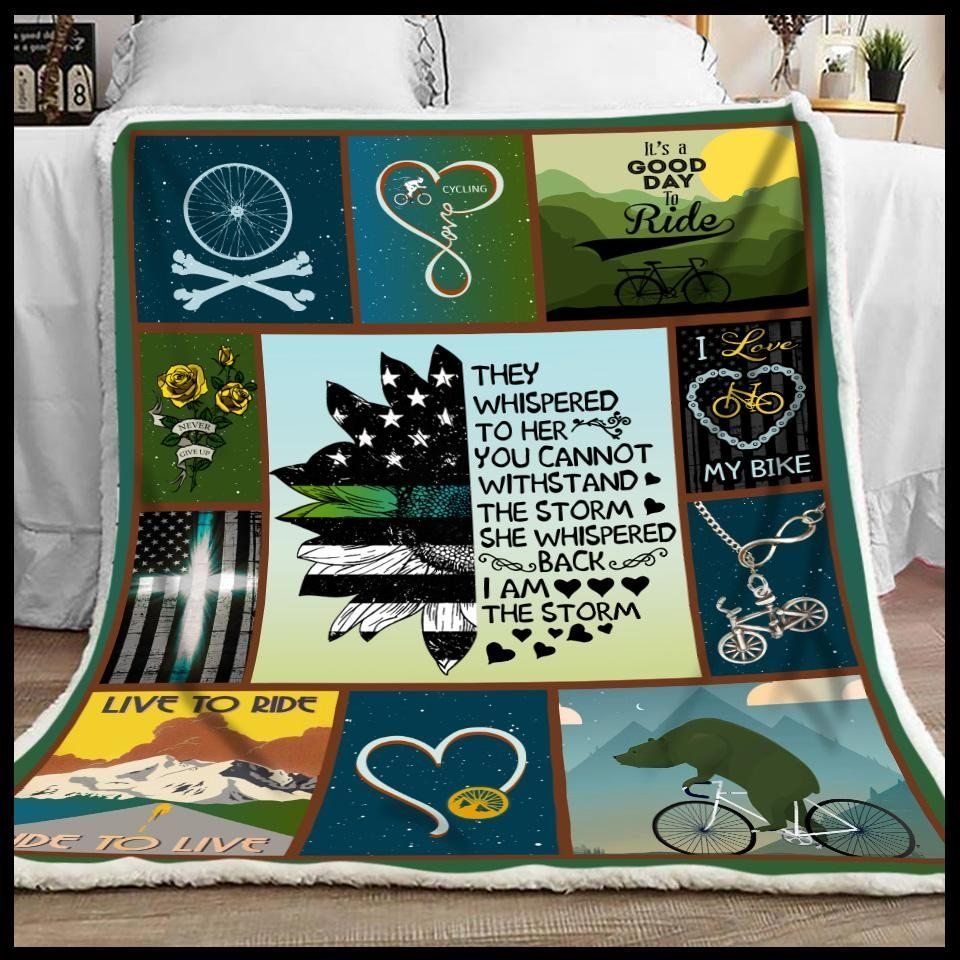 Cycling Sherpa Fleece Blanket