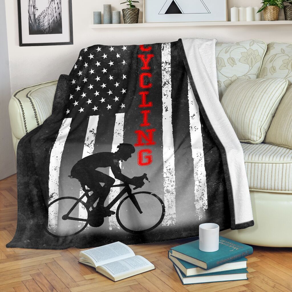 Cycling Sherpa Fleece Blanket