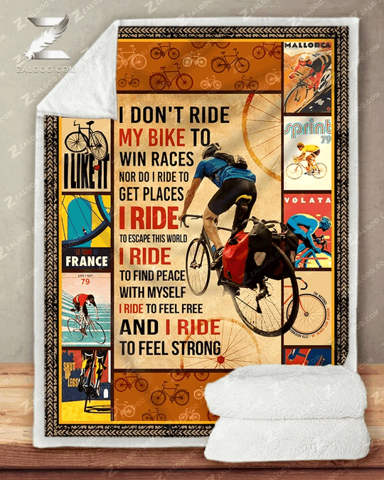 Cycling Sherpa Fleece Blanket