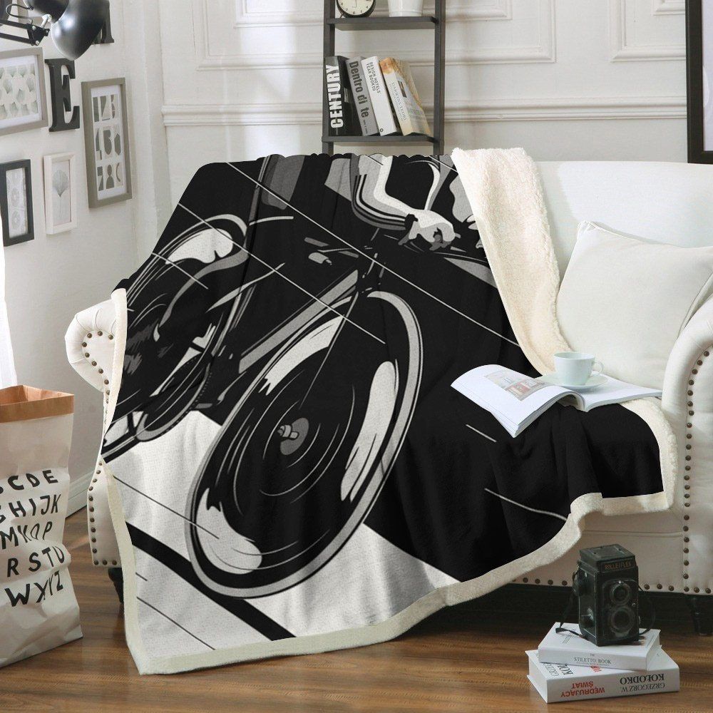 Cycling Sherpa Fleece Blanket